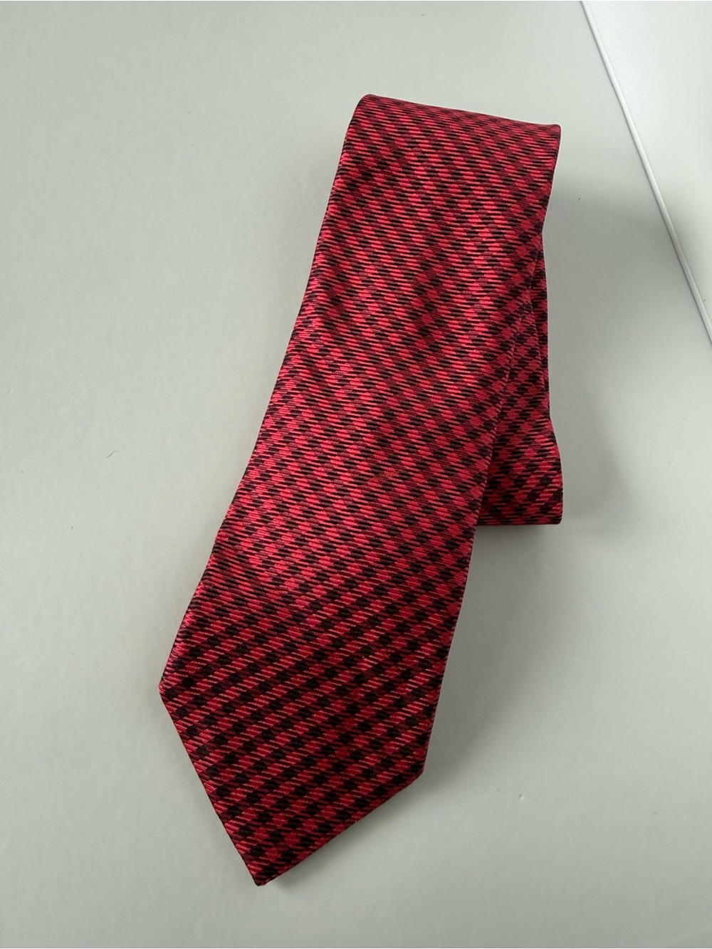 Ted Baker Men's Red Black Patterned Silk Tie